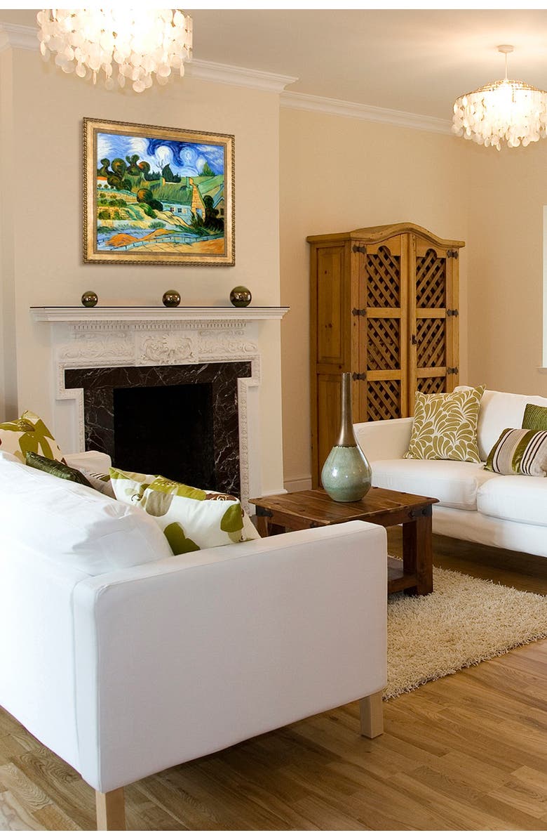 OVERSTOCK ART Thatched Houses in Cordville by Vincent Van Gogh Framed Hand Painted Oil Reproduction - 29" x 25", Alternate, color, 