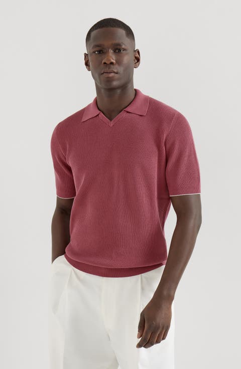 Cotton English rib knit polo