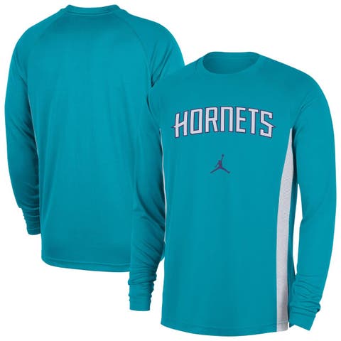 Men's Jordan Brand Teal Charlotte Hornets 2025/26 Authentic Pre-Game Legend Dri-FIT Long Sleeve Shooting Shirt