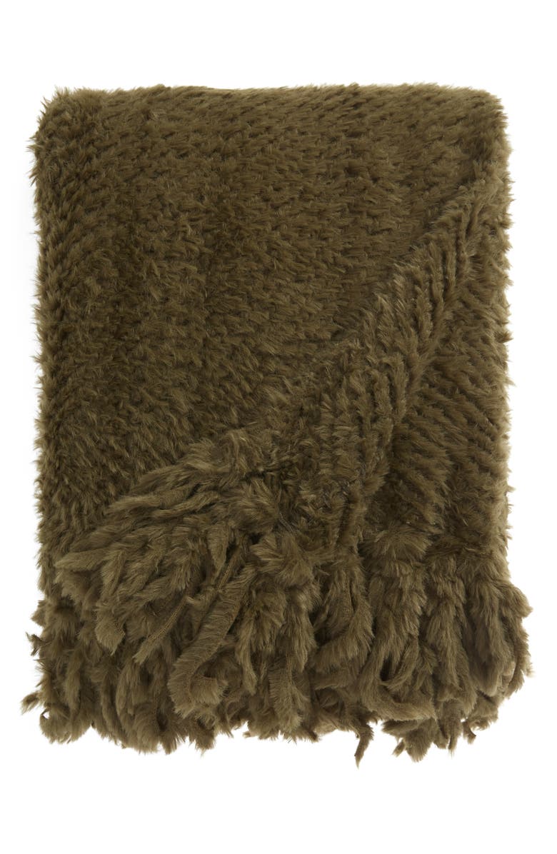 Rachel Parcell Plume Faux Fur Throw Blanket, Main, color,