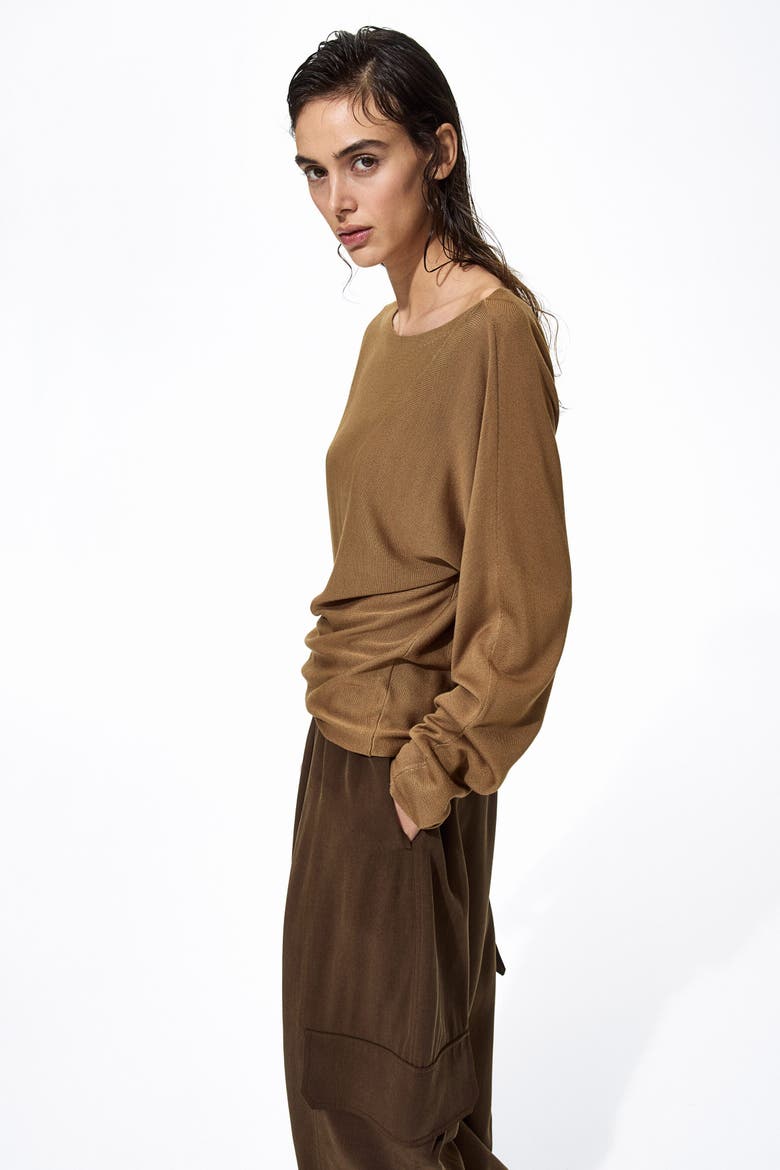 Boat-neck Jumper, Alternate, color, Dark beige