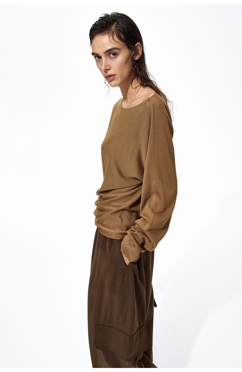 H&M Boat-neck Jumper, Alternate, color, Dark Beige