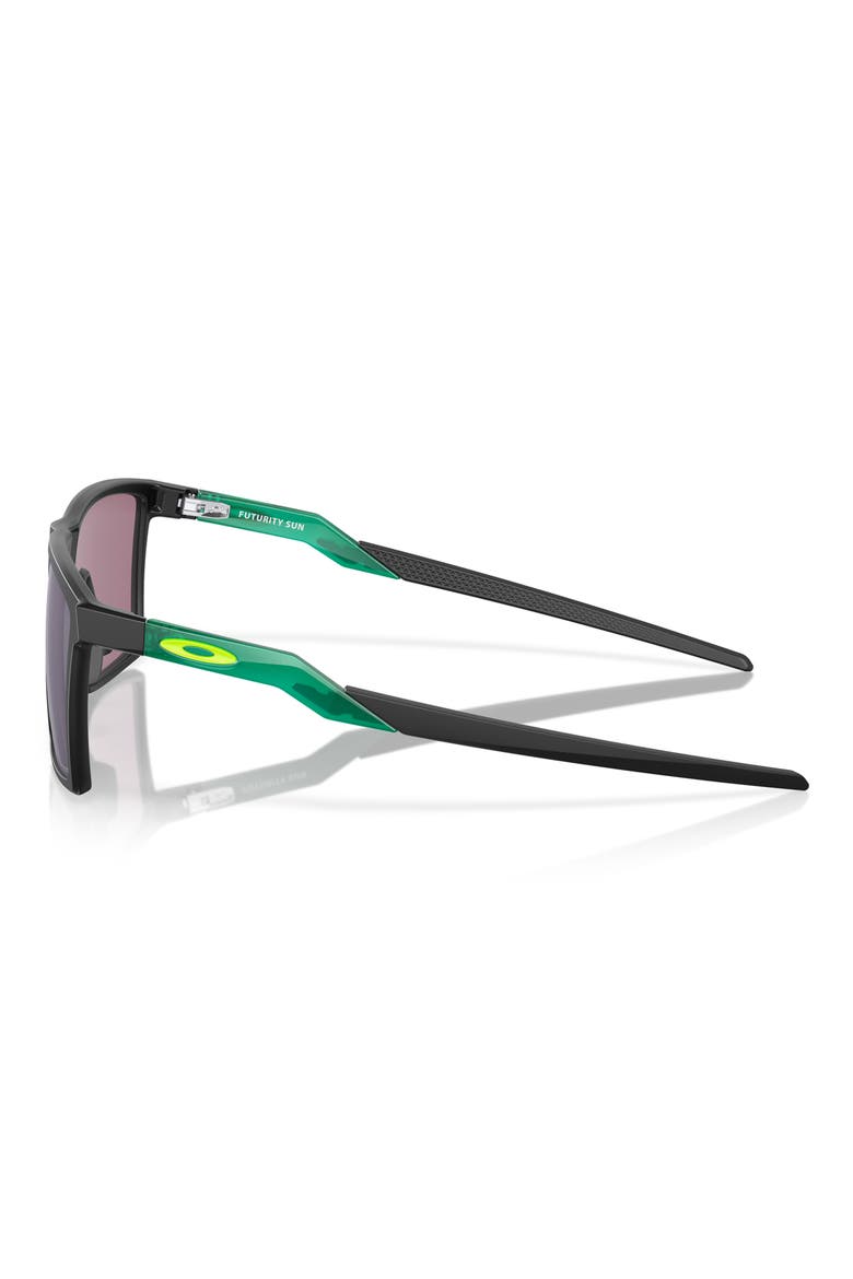 Futurity Sun 57mm Polarized Square Sunglasses, Alternate, color, SHINY BLACK