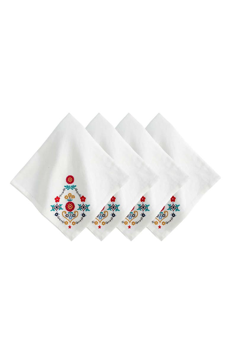 Juliska Heidi Set of 4 Embroidered Napkins, Main, color, 