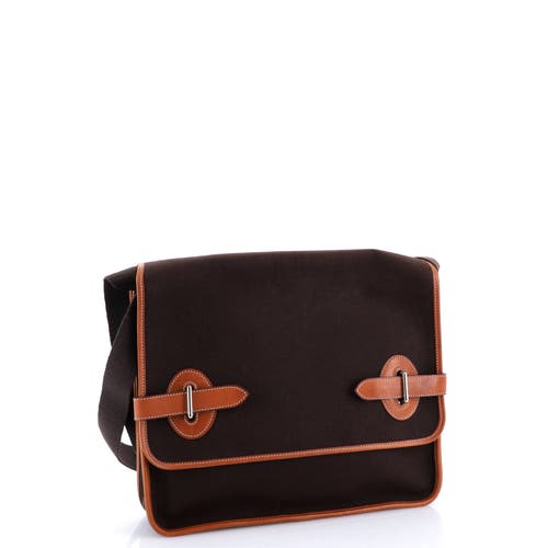 Pre-owned Hermes Hermes Buenaventura Messenger Bag Toile Pm In Brown