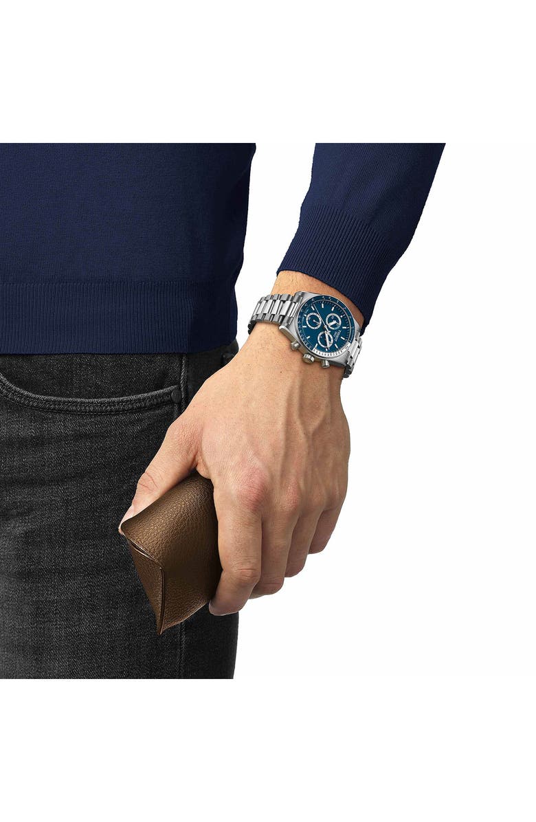 Tissot PR516 Bracelet Chronograph Watch, 40mm, Alternate, color, Blue