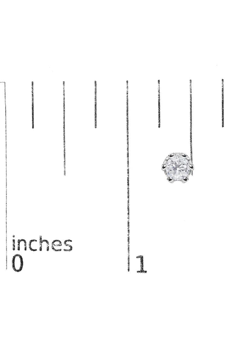 14K White Gold 2.0 Cttw Round Cut Prong-Set Diamond Crown Stud Earring, Alternate, color, White