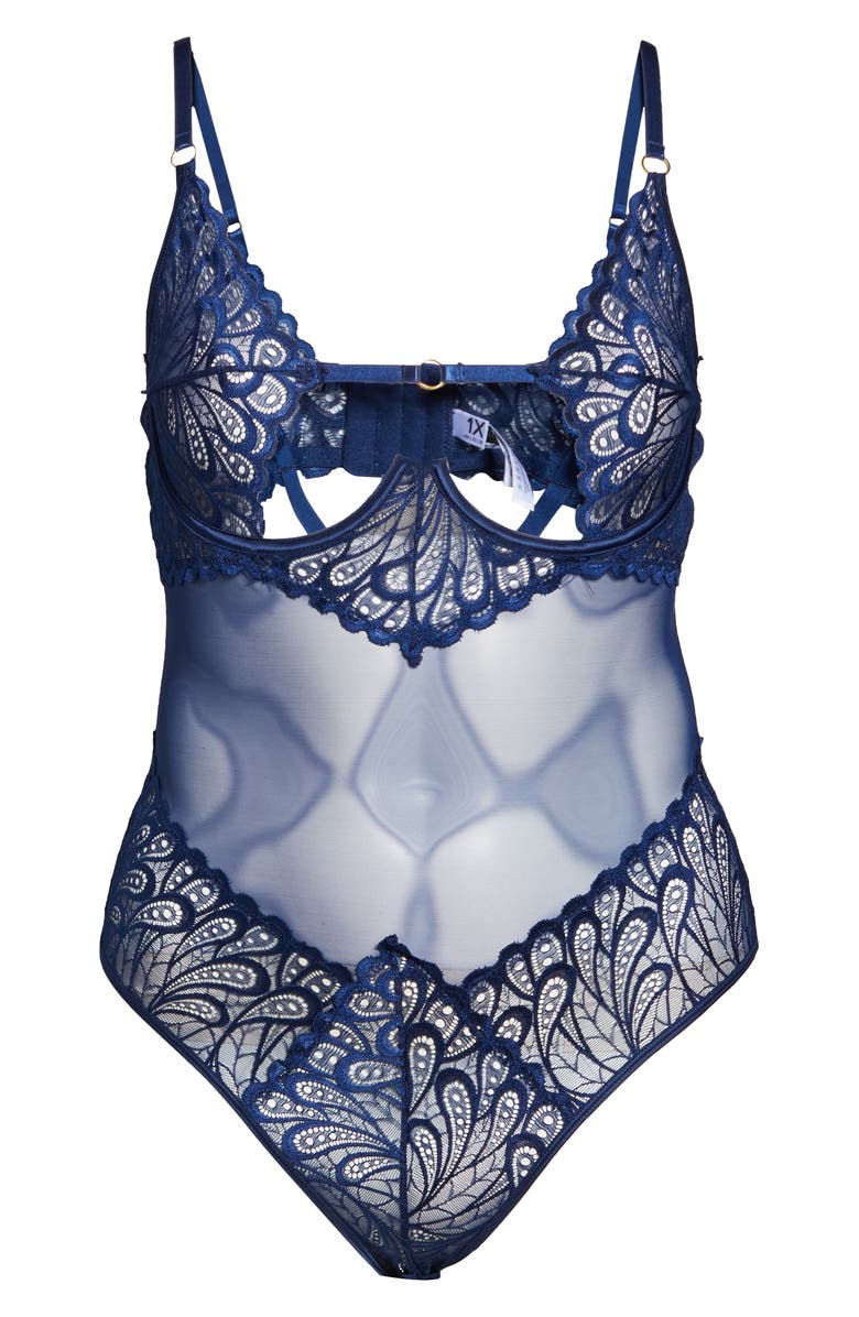 Oh La La Cheri Open Cup Underwire Teddy, Alternate, color, 