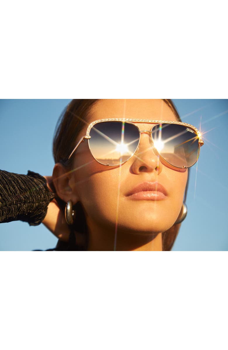 QUAY High Key Bling 60mm Aviator Sunglasses, Alternate, color, 