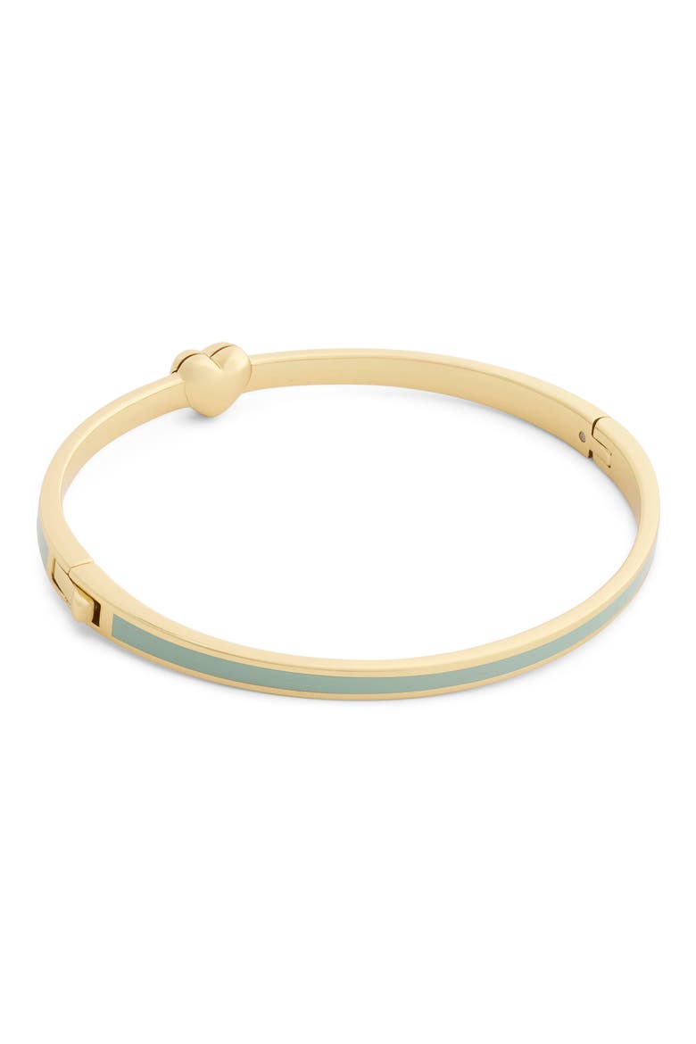 Heart Enamel Hinge Bangle, Alternate, color, GREEN/ GOLD