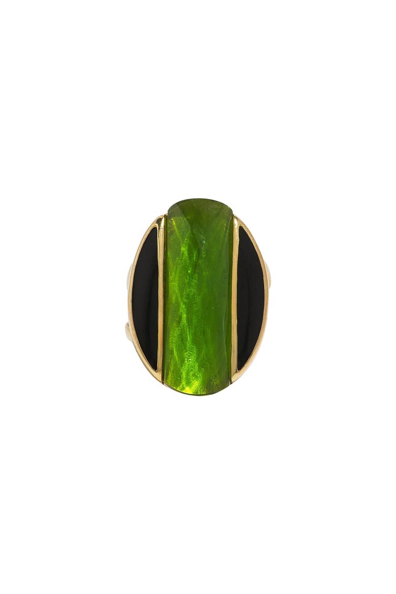 Ala Boundaries Peridot Ring, Main, color, Green & Black
