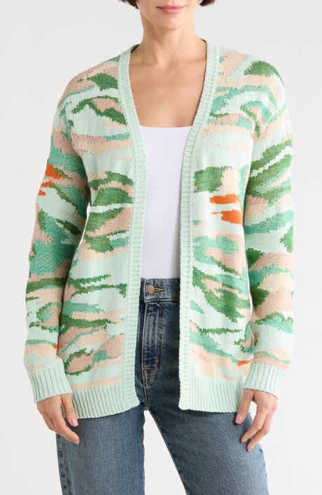 Longchamp Camo Silk Blend Cardigan