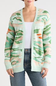 Longchamp Camo Silk Blend Cardigan