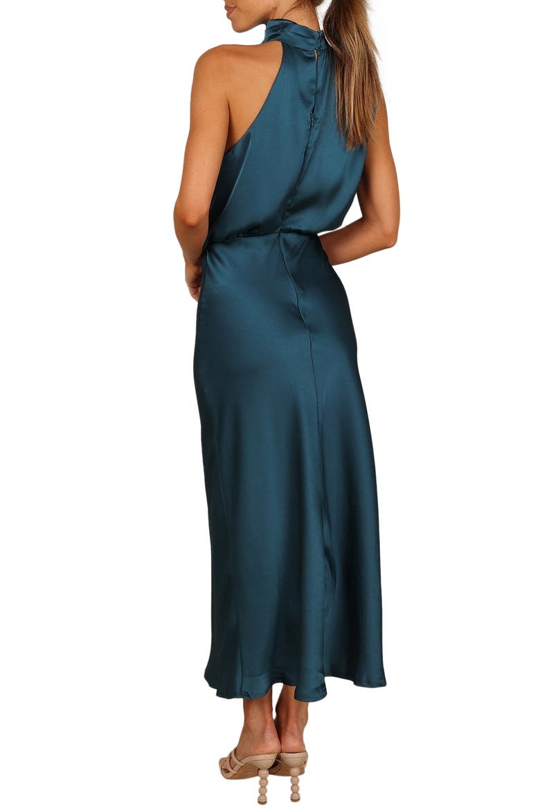 Annabelle Satin Midi Dress, Alternate, color, TEAL