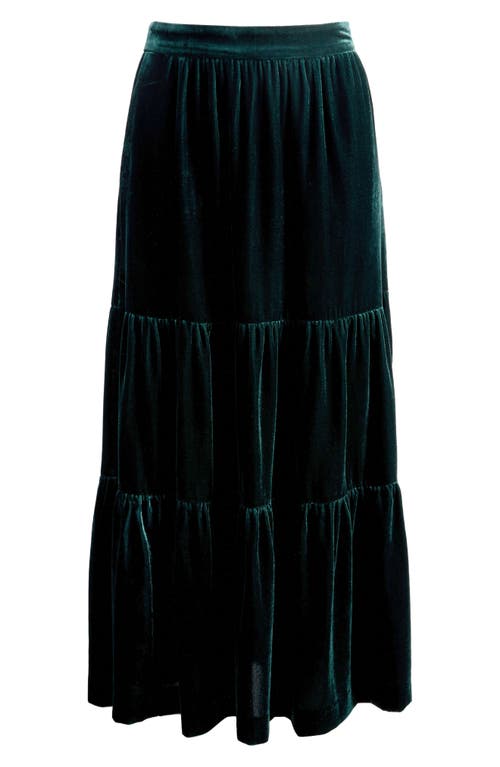 BODEN BODEN VIV TIERED VELVET MAXI SKIRT