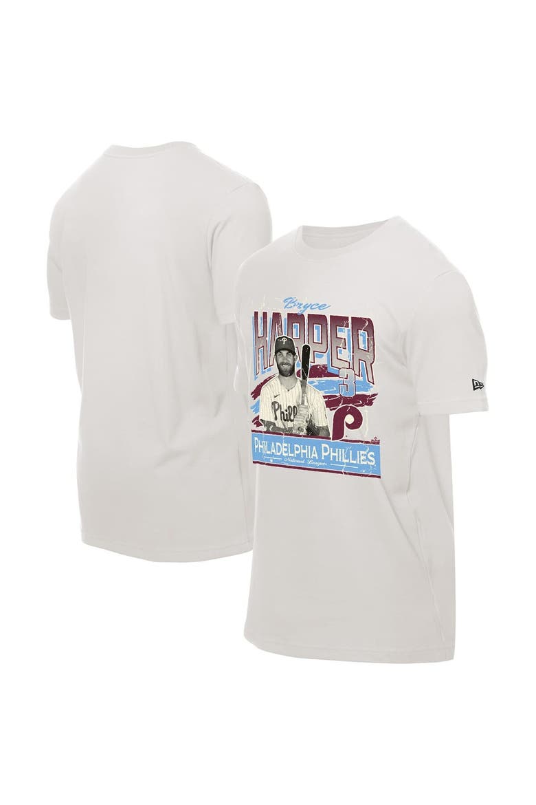 Men's New Era Bryce Harper Cream Philadelphia Phillies Batter Up T-Shirt, Alternate, color, Cream