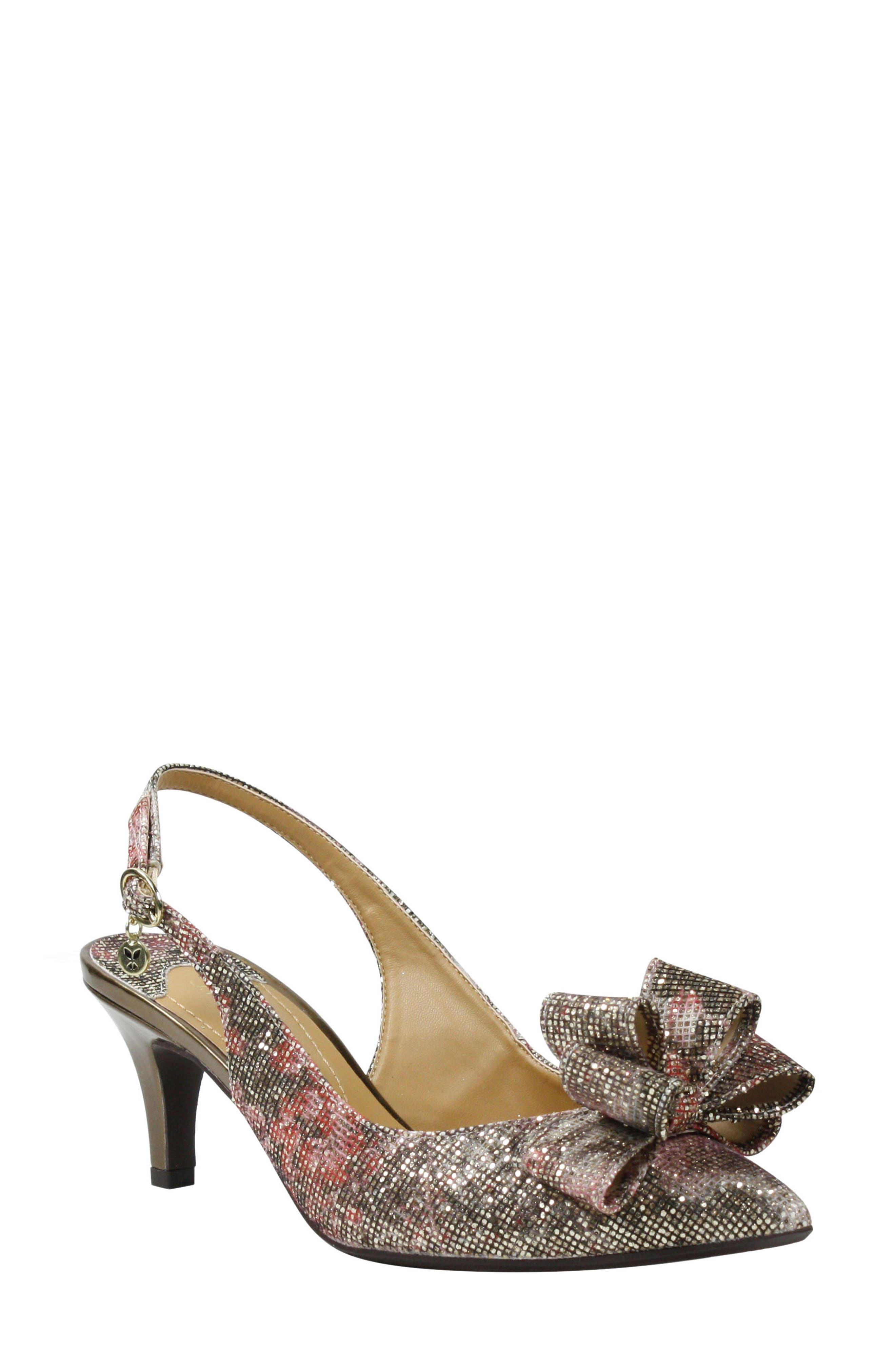 Gosalyne Slingback Pump, Main, color, BRONZE/ PINK FABRIC