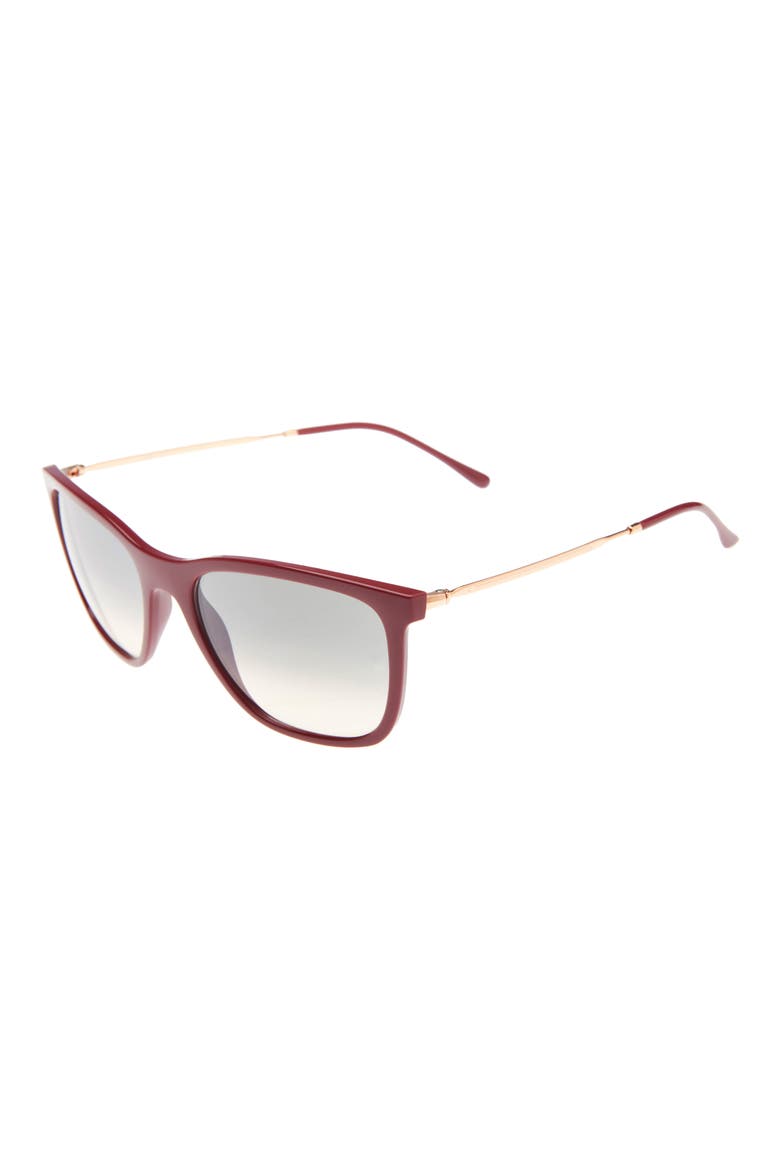 56mm Pillow Sunglasses, Alternate, color, RED CHERRY/ CLEAR GRAD GREY