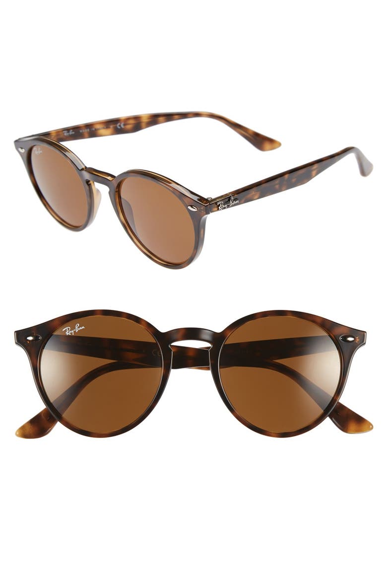 Highstreet 49mm Round Sunglasses, Alternate, color, DARK HAVA