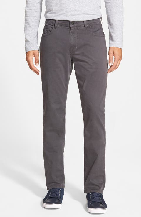 Normandie Slim Straight Leg Twill Pants