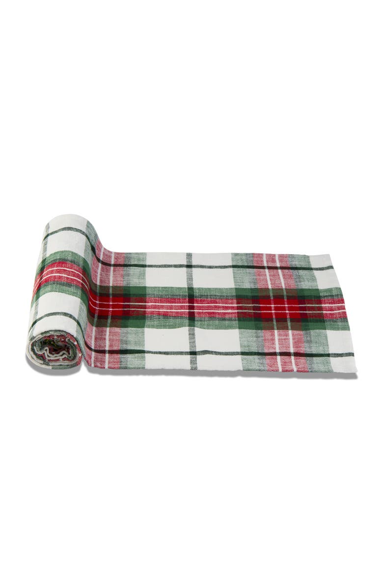 tag Christmas Red Green White Plaid Table Runner for Holidays, Main, color, Green