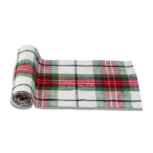 Tag Christmas Red Green White Plaid Table Runner For Holidays In Green