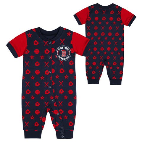 Newborn  Navy Boston Red Sox Hard 90 Coveralls