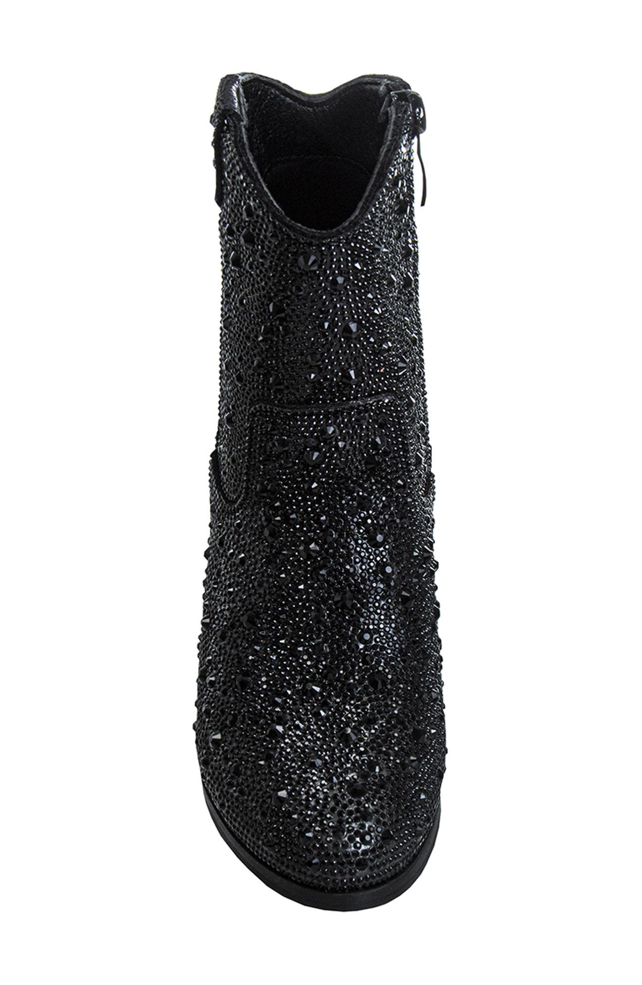 Badgley Mischka Collection Kids' Rhinestone Western Boot, Alternate, color, Black