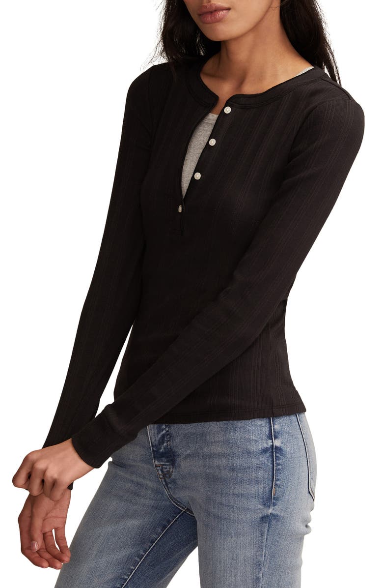 Lucky Brand Ribbed Henley, Alternate, color, Caviar