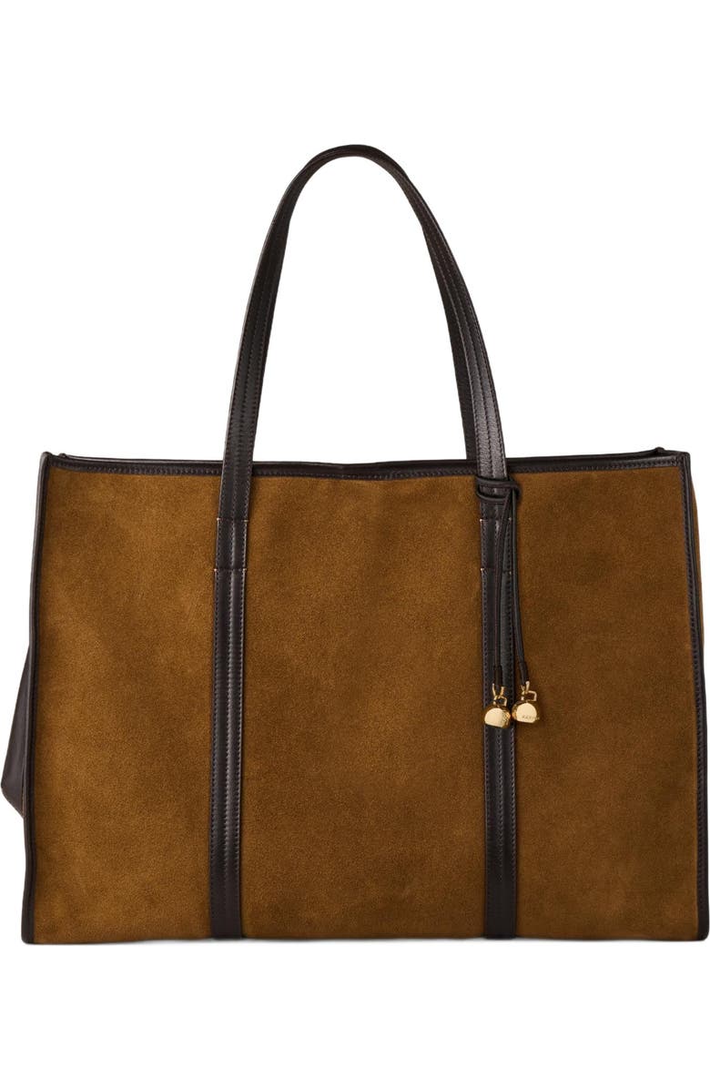 SANDRO Suede tote bag, Main, color,
