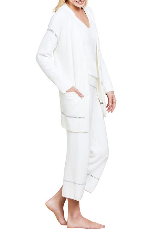Shop Barefoot Dreams ® Cozychic® Contrast Stitch Cardigan In Pearl-carbon