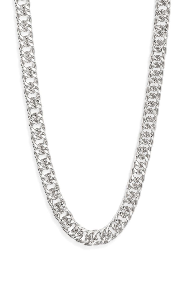 Open Edit Curb Chain Necklace, Main, color, Silver