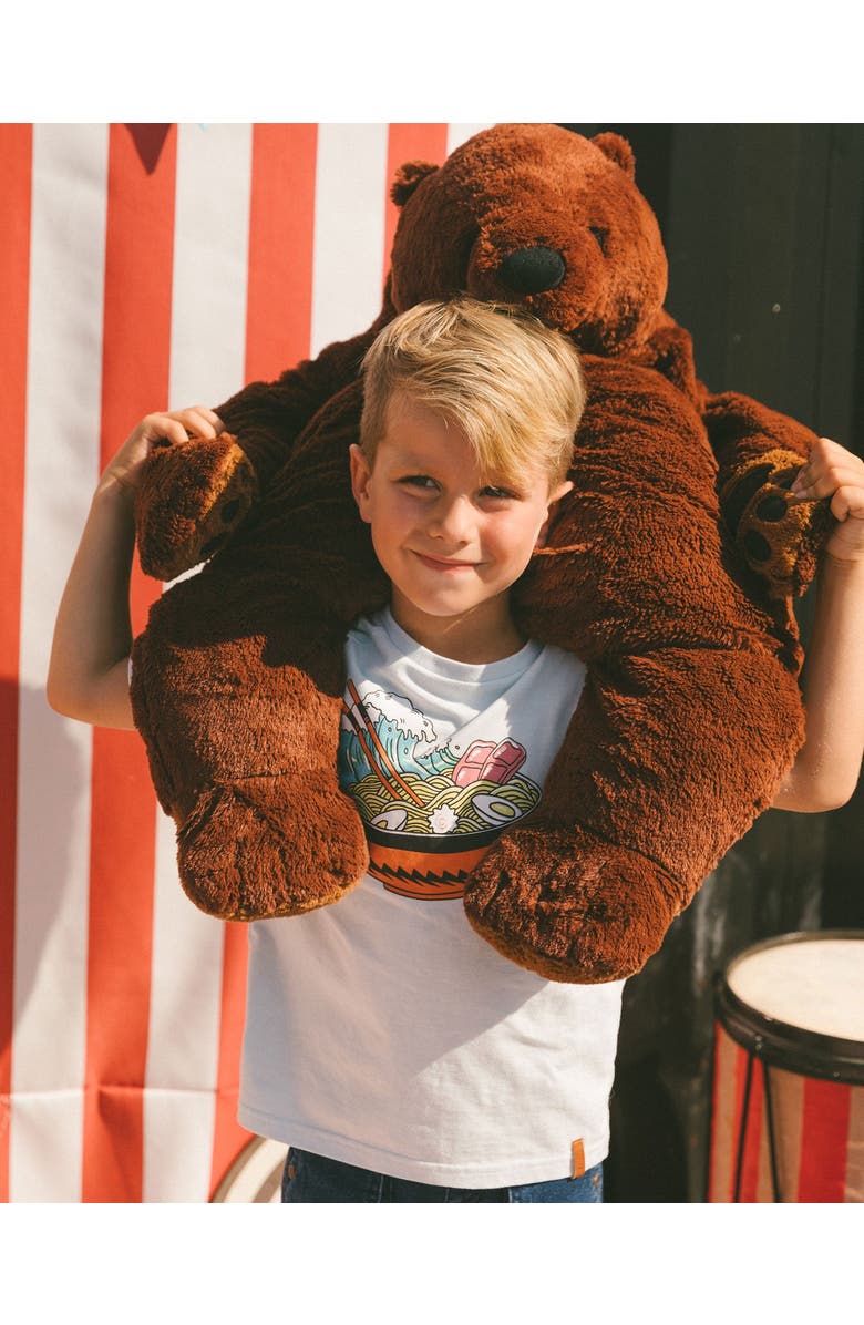 Deux par Deux Little Boy's Short Sleeve Graphic Tee Blue And Ramen, Alternate, color, Blue And Ramen