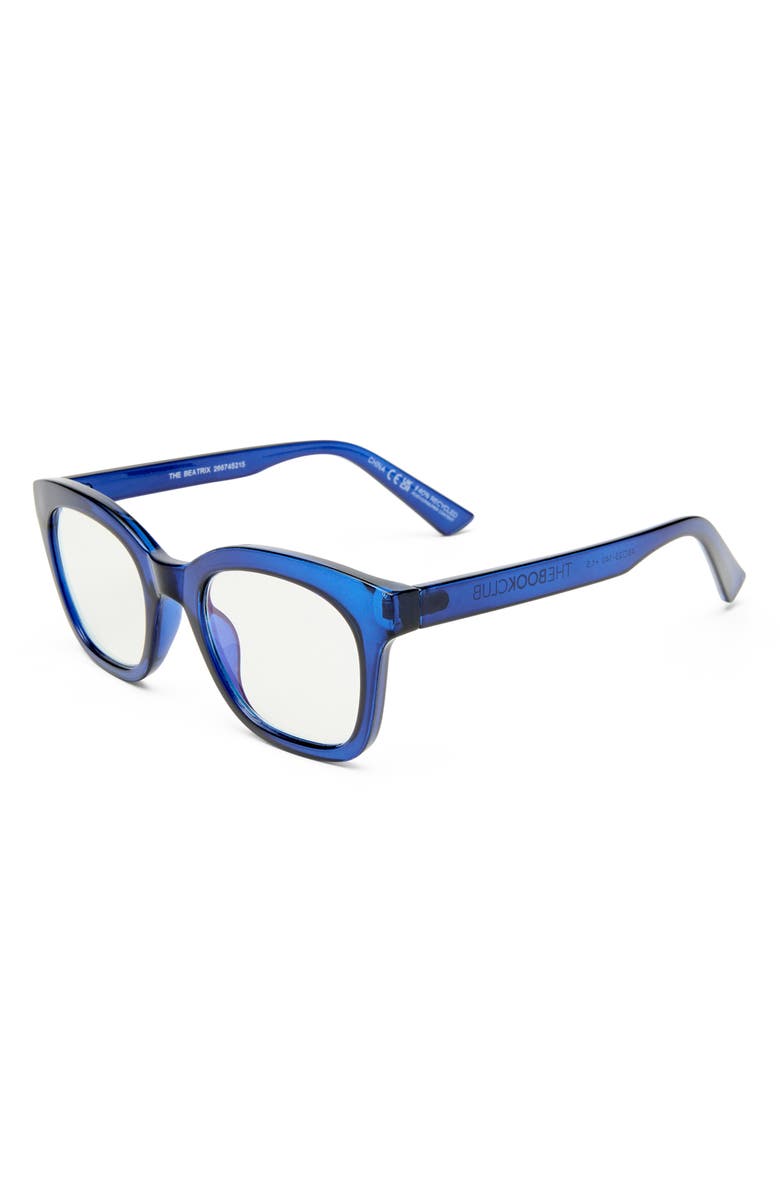 The Book Club The Beatrix 48mm Square Blue Light Blocking Reading Glasses, Alternate, color, Crystal Inkwell