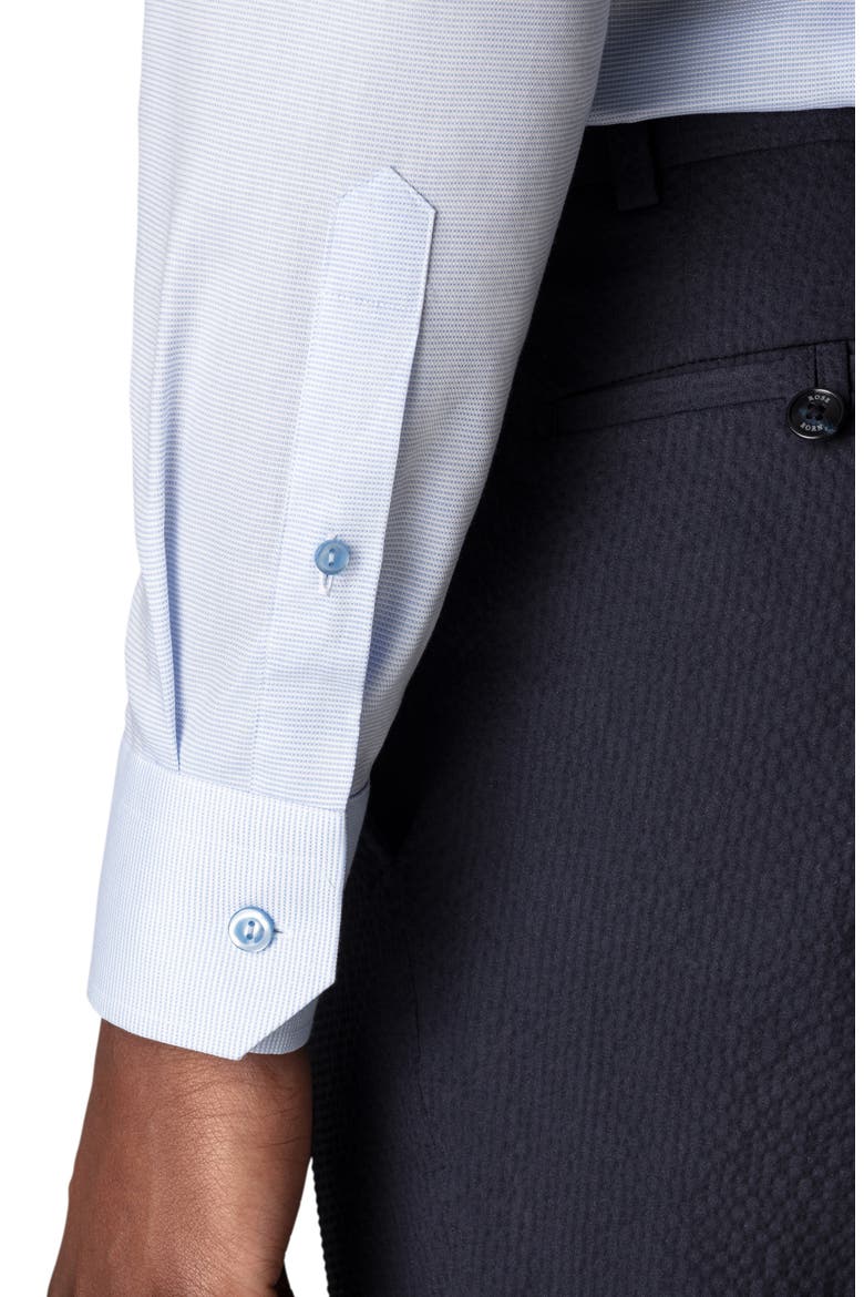 Slim Fit Textured Solid Shirt, Alternate, color, BLUE