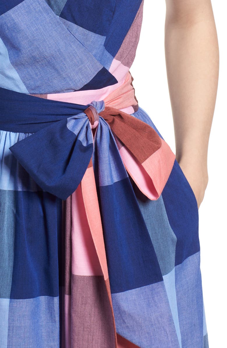 1901 Plaid Cotton Wrap Style Dress, Alternate, color, 