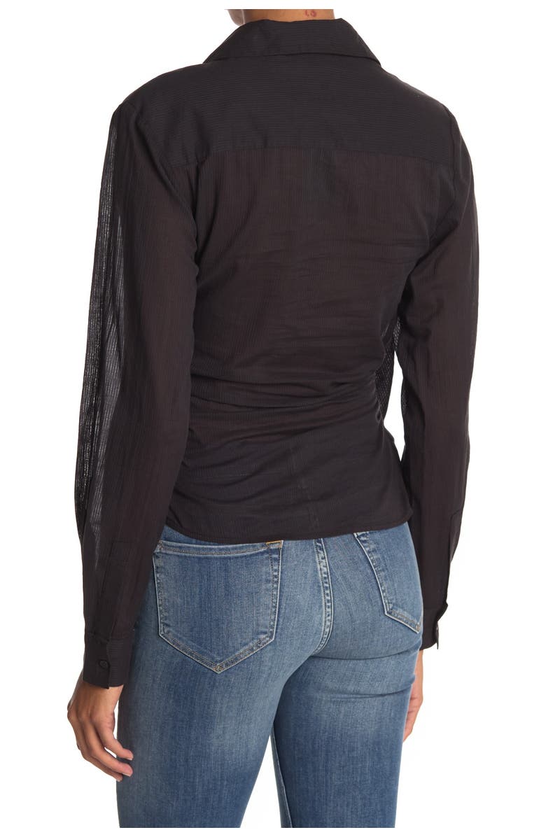 AllSaints Sirena Front Tie Shirt, Alternate, color,