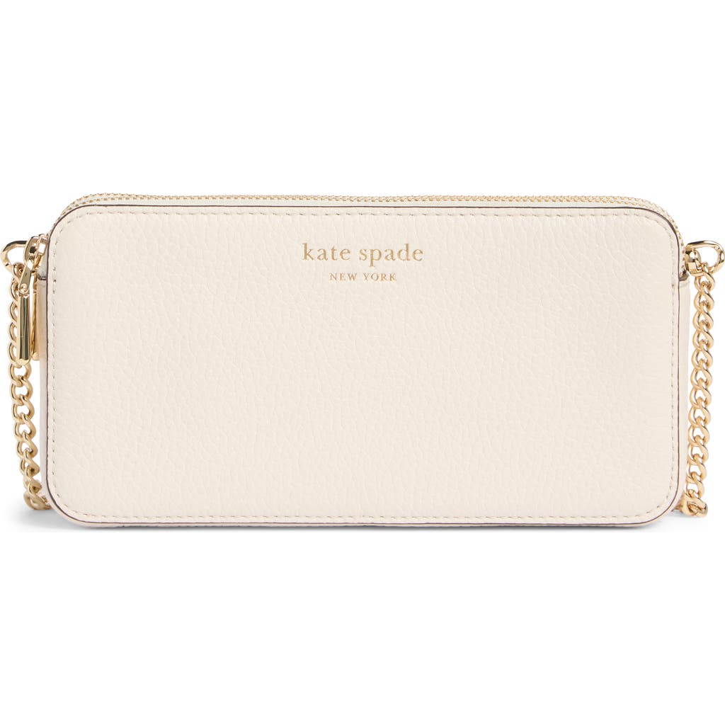 Kate Spade New York Taylor Pebbled Leather Double Zip Crossbody Bag In White
