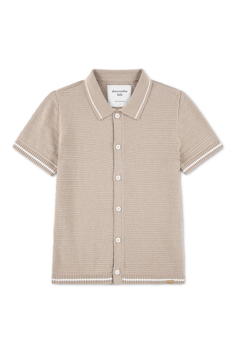 Kids' Swolo Tipped Short Sleeve Sweater Polo, Main, color, SIMPLY TAUPE