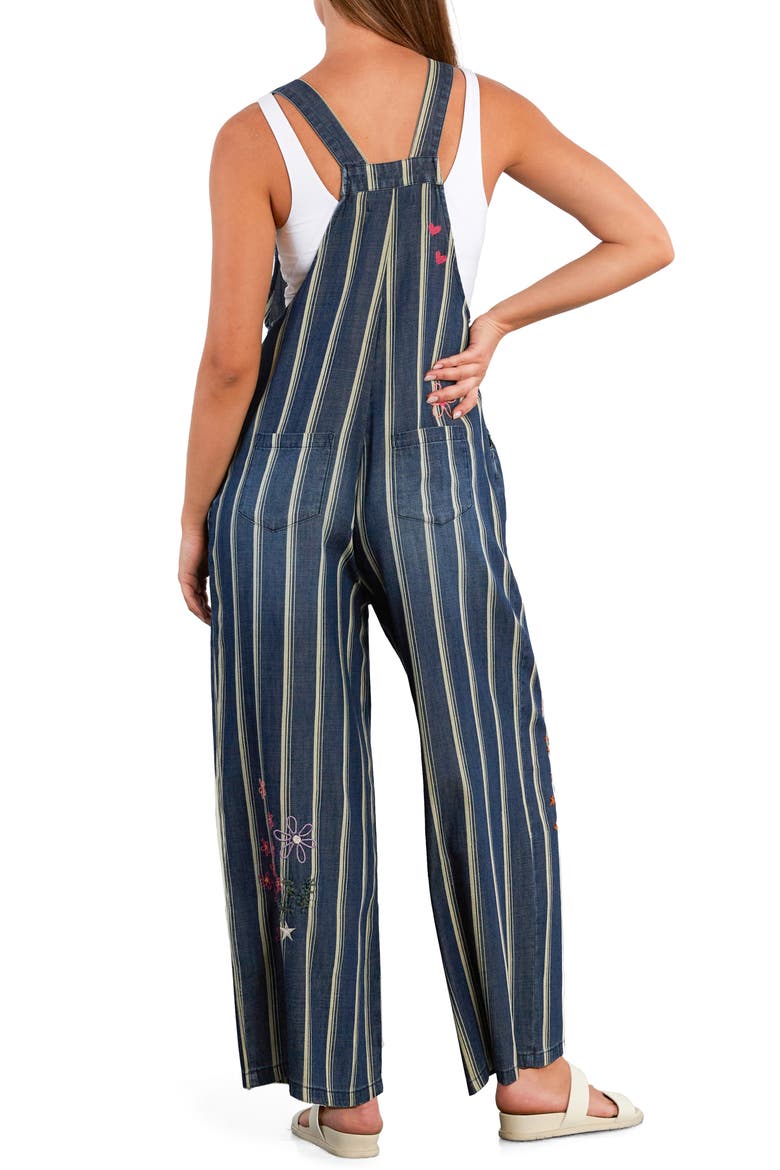 In Full Bloom Denim Overalls, Alternate, color, INDIGO CABANA STR
