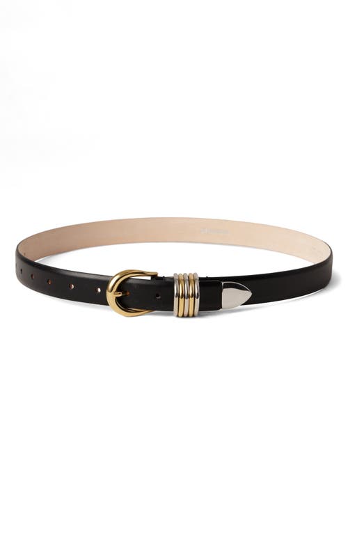 Déhanche Hollyhock Leather Belt in Black/silver/gold  product