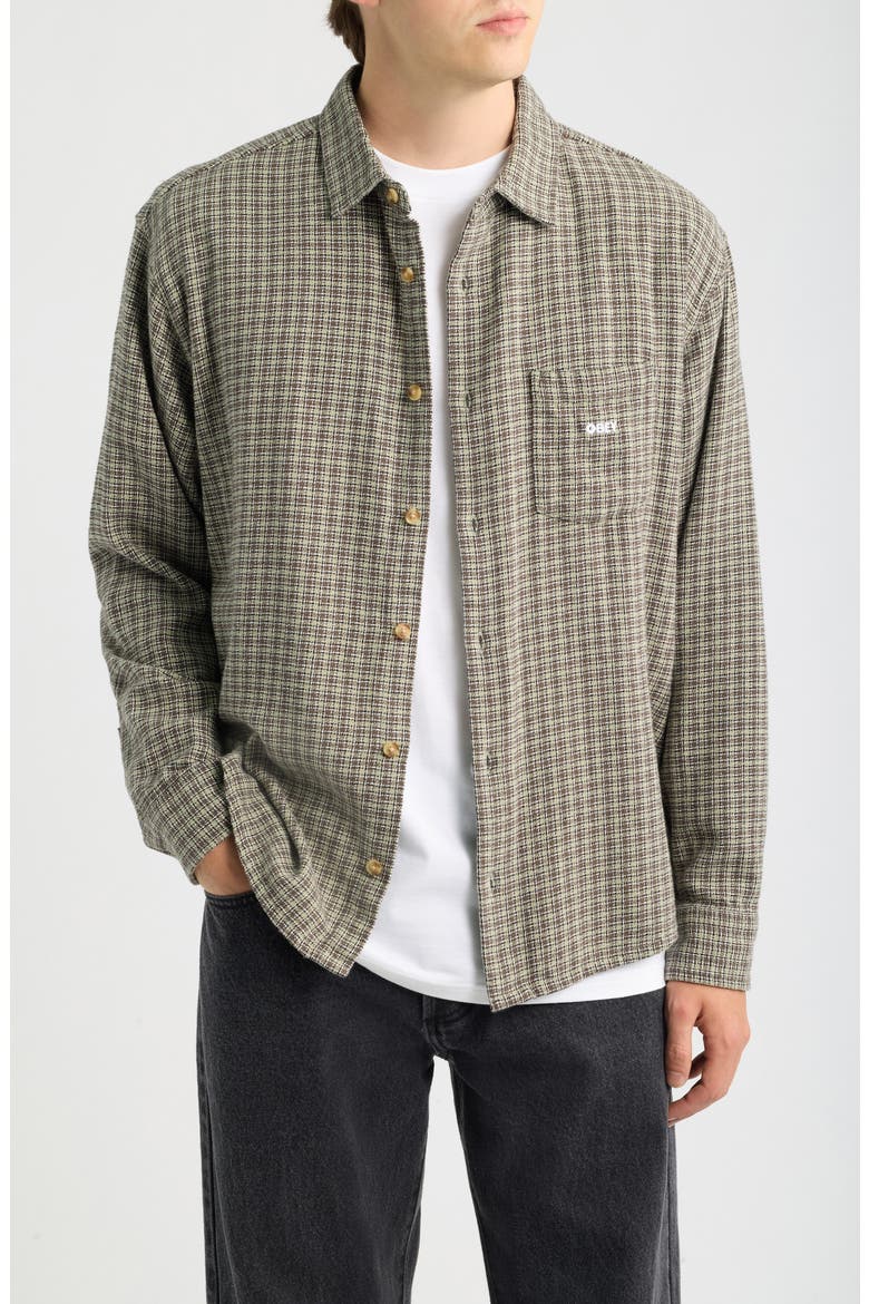 Bigwig Jack Plaid Cotton Button-Up Shirt, Main, color, ABBEY STONE MULTI
