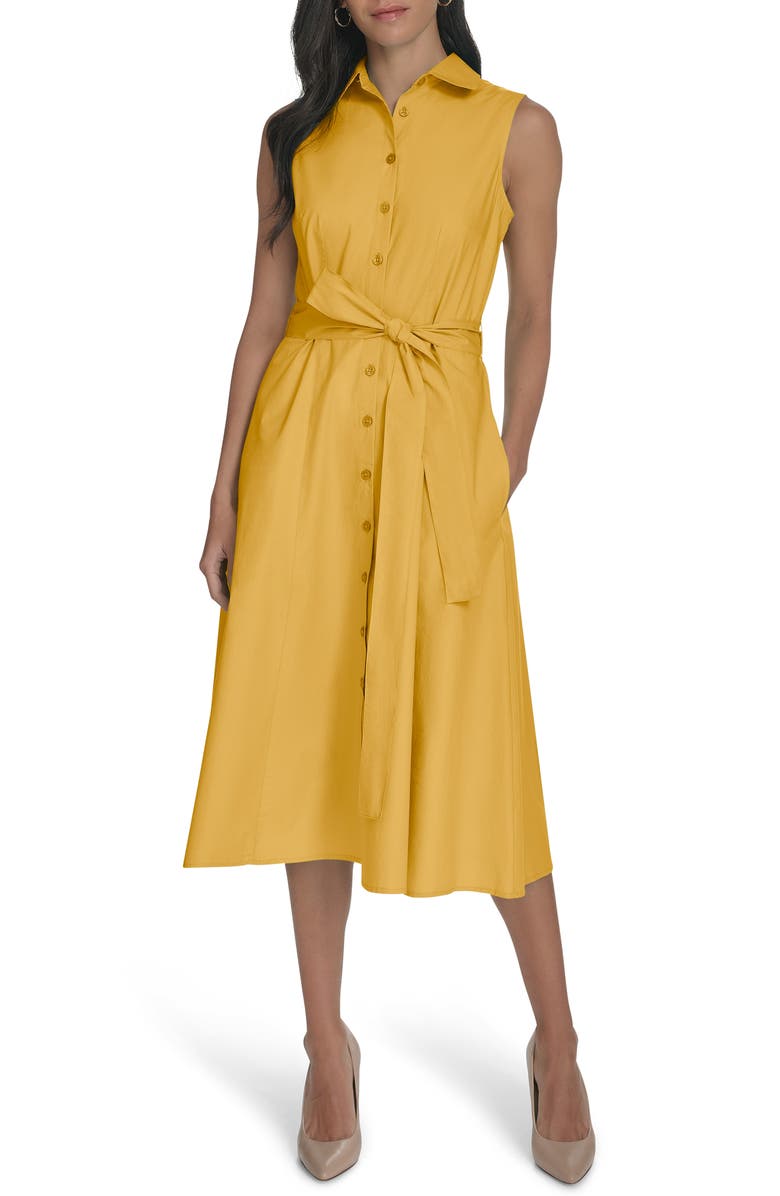 Sleeveless A-Line Midi Shirtdress
