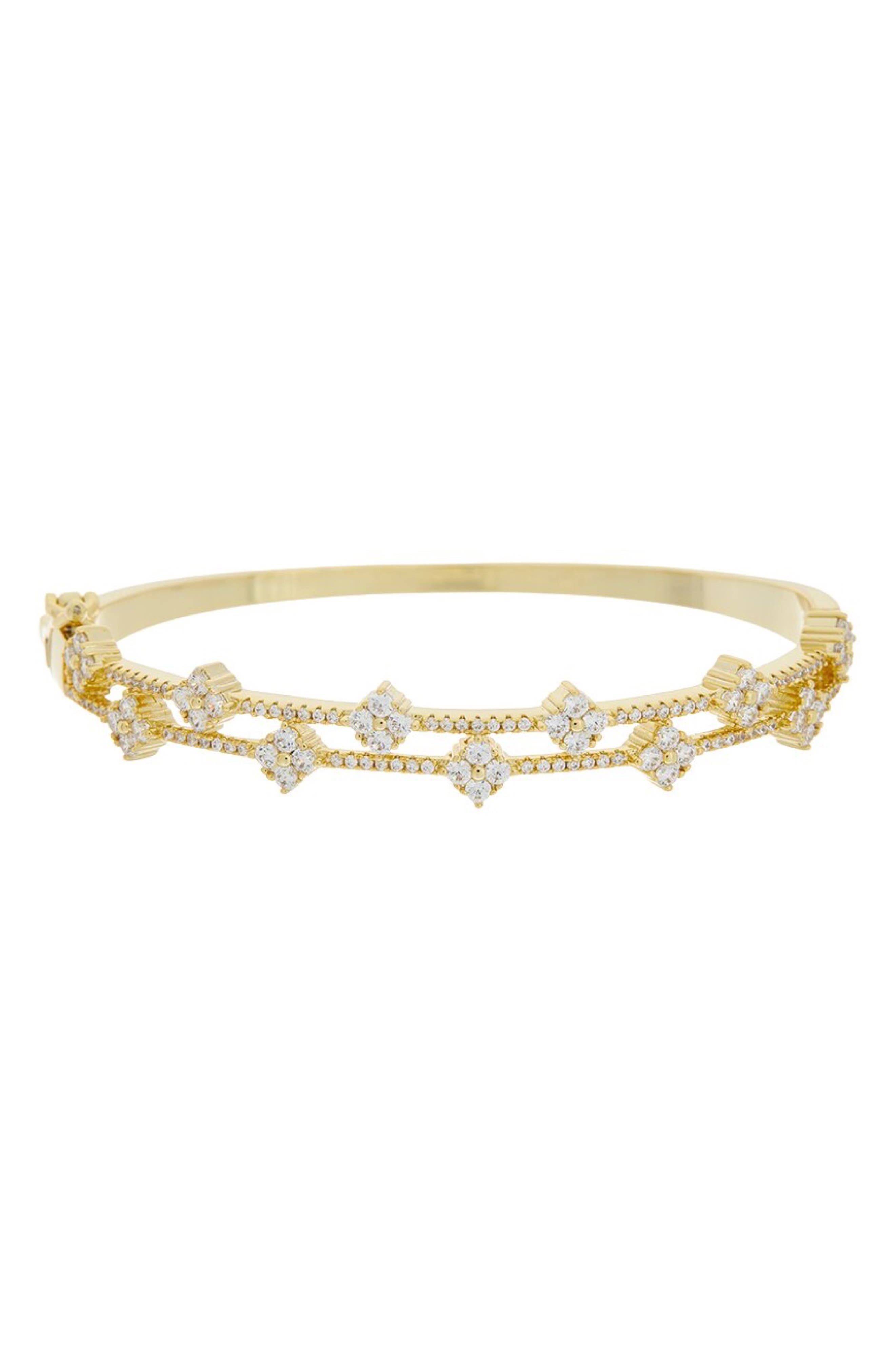 Cubic Zirconia Floral Bangle