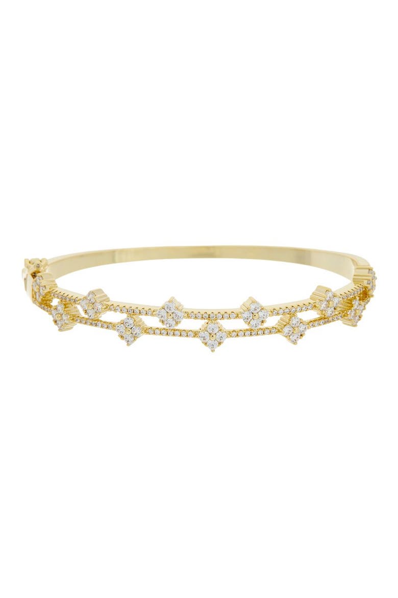 Cubic Zirconia Floral Bangle, Main, color, YELLOW