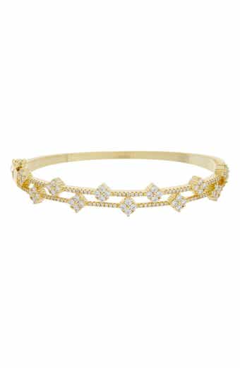 Cubic Zirconia Floral Bangle