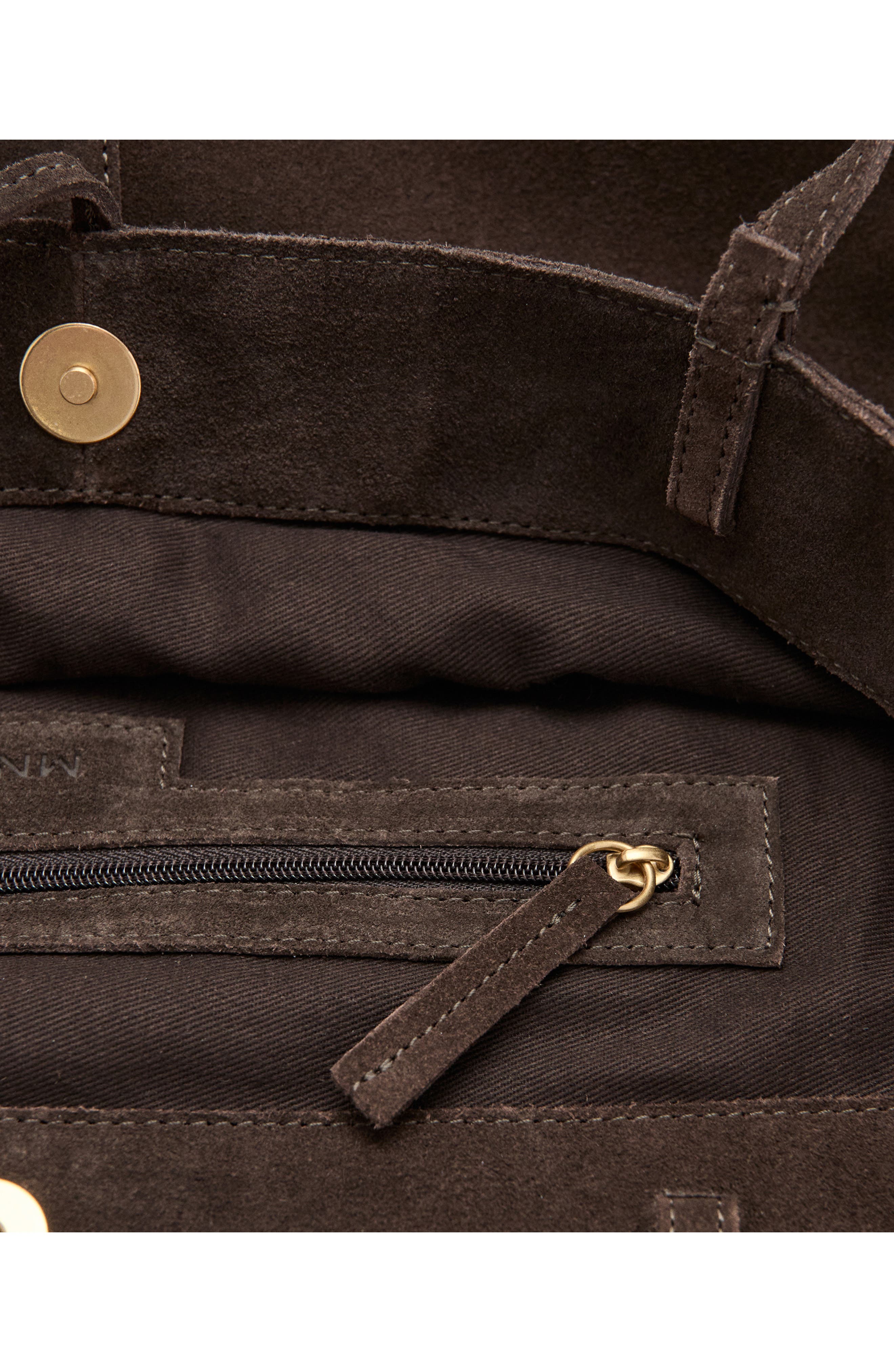 MANGO Suede Shopper Bag, Alternate, color, Chocolate