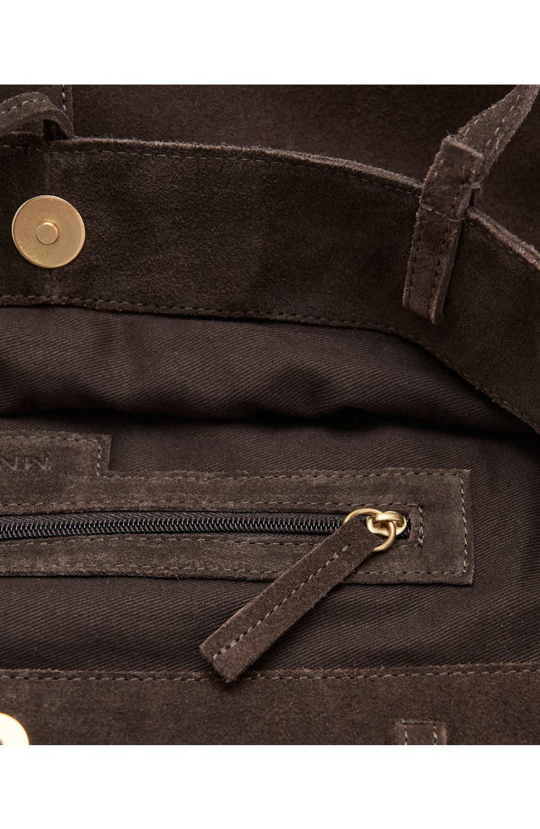 MANGO Suede Shopper Bag, Alternate, color, Chocolate