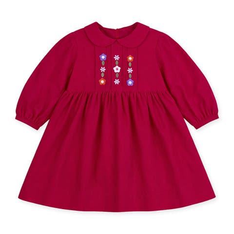 Corduroy Dress with Flowers