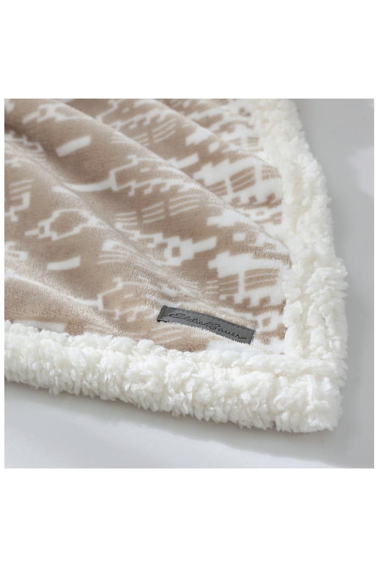 San Juan Faux Shearling Throw Blanket, Alternate, color, DARK BEIGE